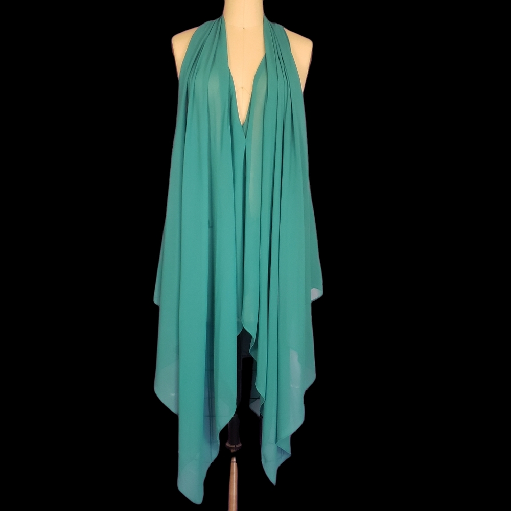 Teal Sheer long flowy guess top